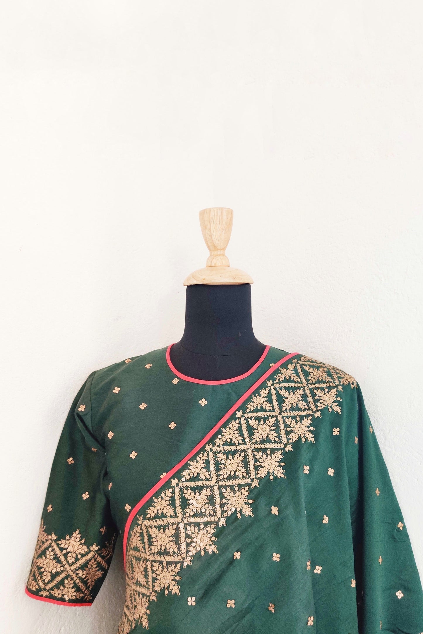 Tilli Bottle Green Saree