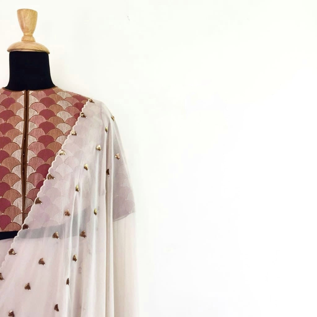 Jade chikoo saree-MILK DESIGN SHOP- saree, georgette saree, style, fashion, cotton silk machine embroidery blouse, traditional wear, lehenga , wedding wear, festuve wear, designer, designer boutique, shop online www.milkdesignshop,Milk design shop, Sambalpur, Bargarh, Jharsuguda, Raigarh