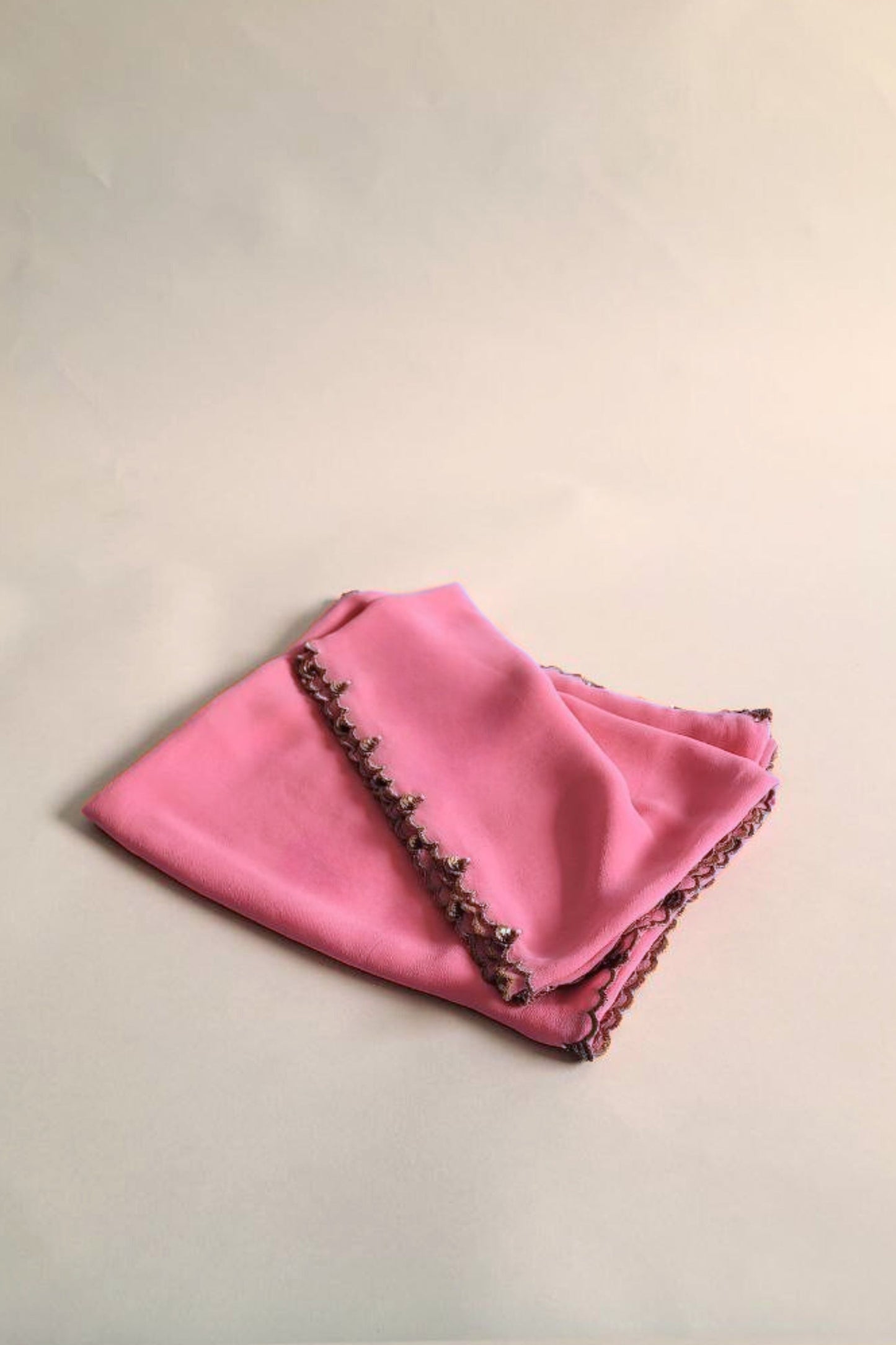 Hand Embroidered Dupatta-Chinh-Pink