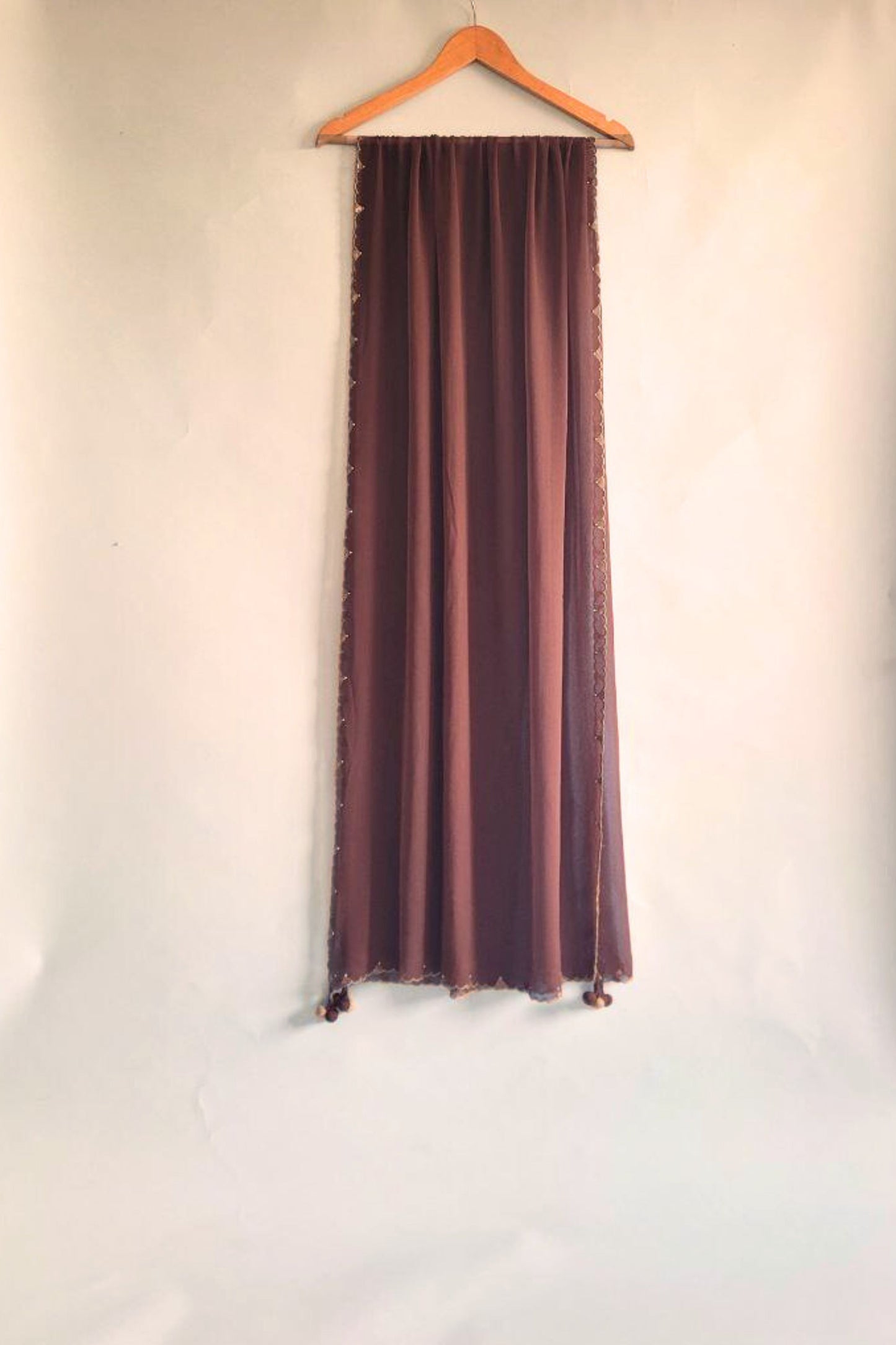 Hand embroidered Dupatta- Chinh-Brown
