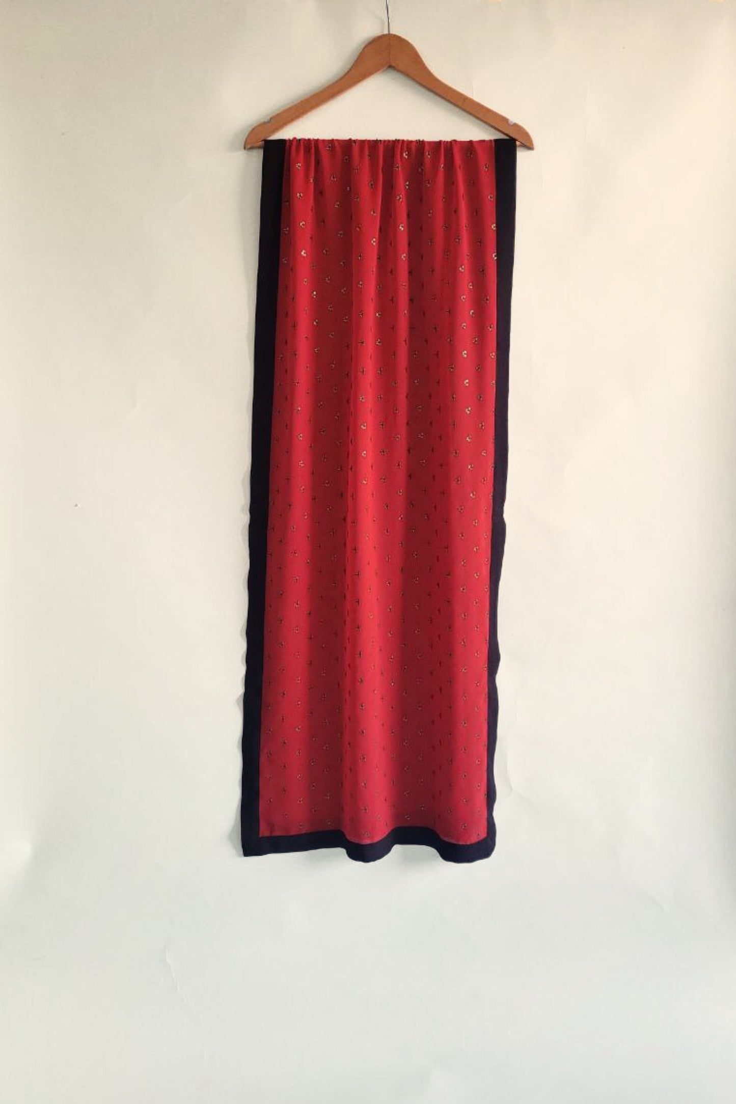 Hand Embroidered Dupatta- Red Black