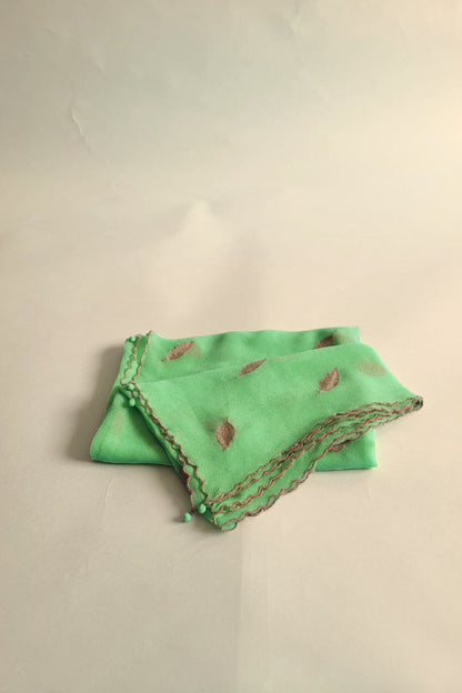 Hand Embroidered Dupatta-Neon Green