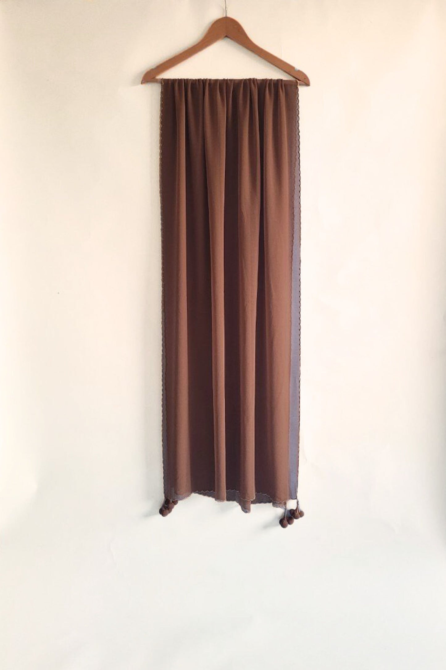 Scallop Dupatta georgette- Brown