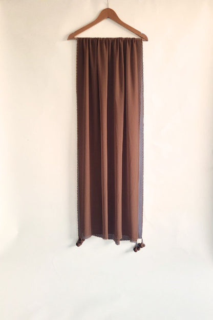 Scallop Dupatta georgette- Brown