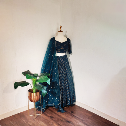 Pragya Printed Lehenga Navy