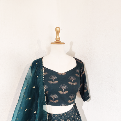 Pragya Printed Lehenga Navy