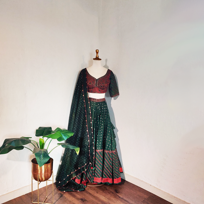 GAZAL GREEN LEHENGA