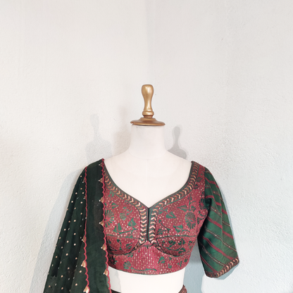 GAZAL GREEN LEHENGA