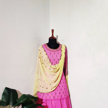 Padmini Pink With Yellow Dupatta