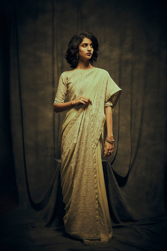 Indira Pista Saree