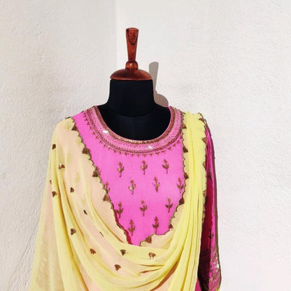 Padmini Pink With Yellow Dupatta